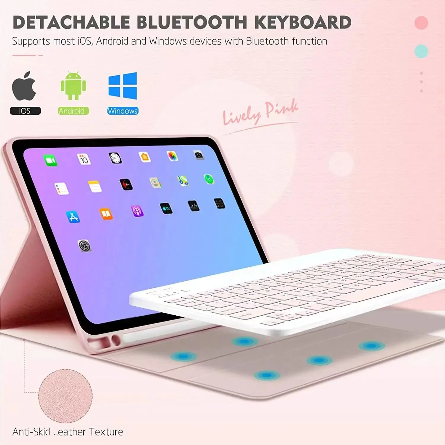 Wireless Bluetooth Keyboard with Leather Case Cover for 8.7-Inch Tablets (2023)