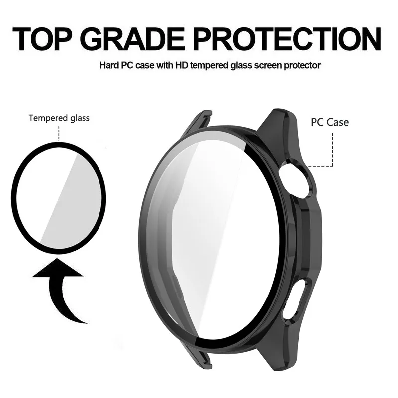 Premium Tempered Glass + PC Protective Case with Screen Protector Frame Bumper Cover