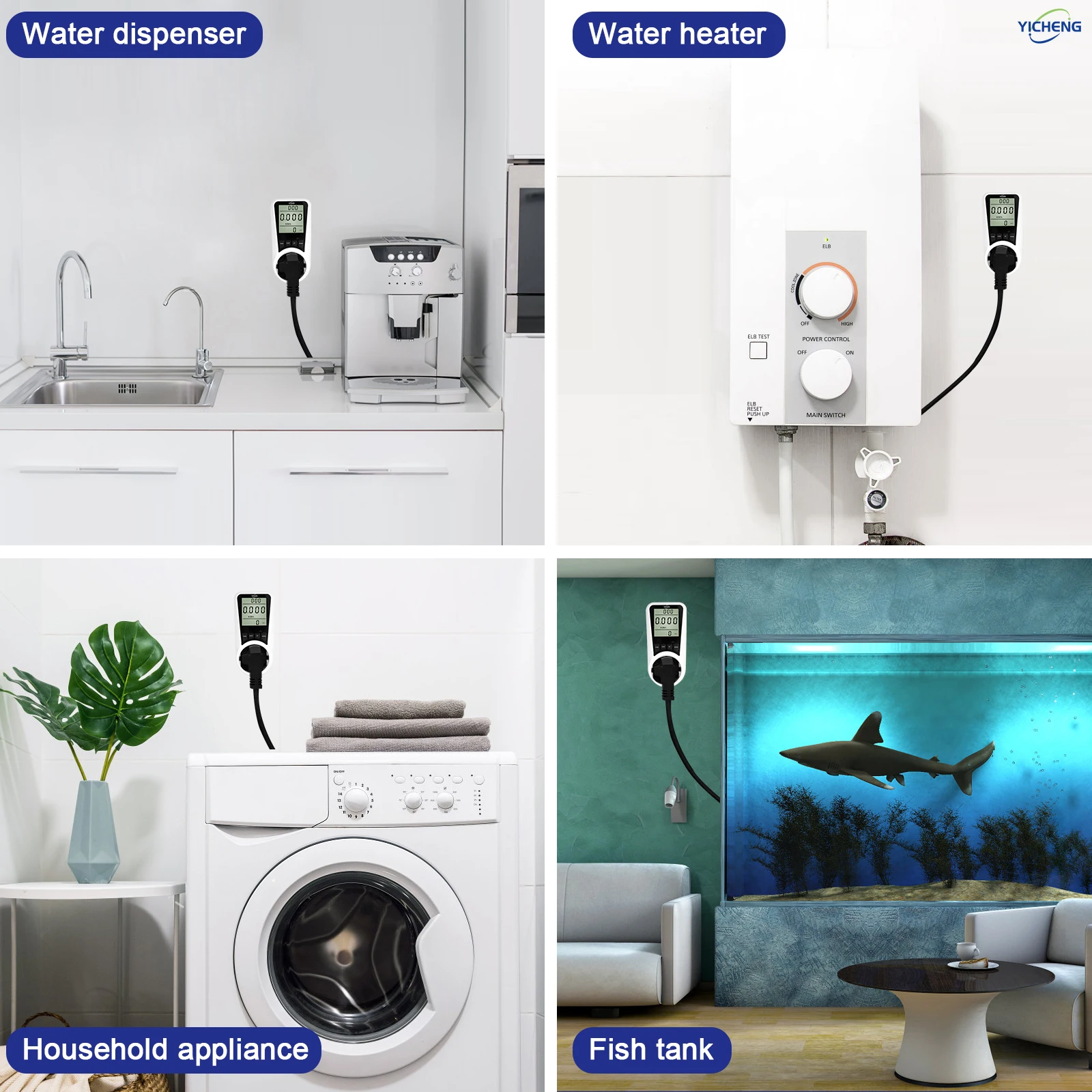 YICHENG Watt Meter,Plug-in Socket Power Meter,Overload Protection