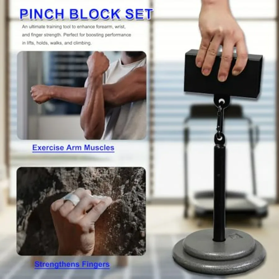 Metal Pinch Block Grip Set with Loading Pin, Pinch Block Grip Workout Rock Climbing Power Grips Forearm Finger Exerciser Strengt