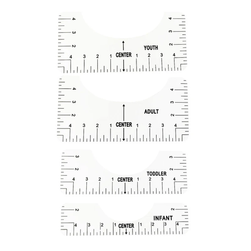 4 Pcs T-Shirt Alignment Guide Ruler T-Shirt Alignment Tool For Center Design