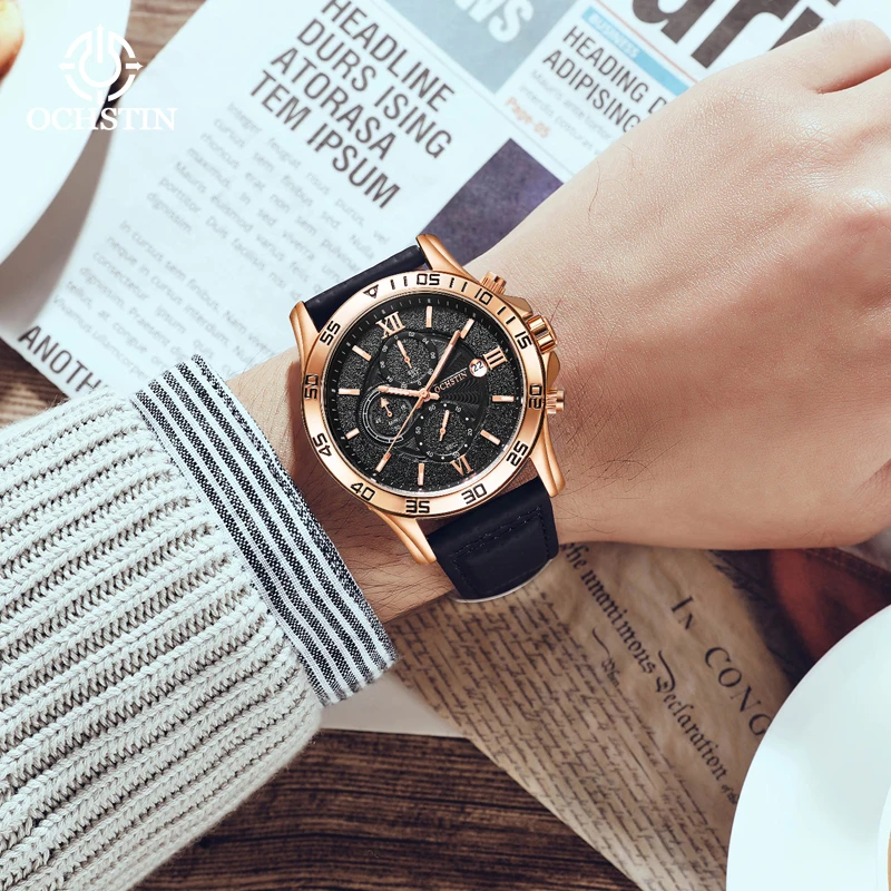Ochstin original brand new pilot series casual simple multi-functional quartz movement luminous men's quartz watch