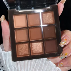 Mocha Chocolate 9-Color Eyeshadow Palette - Matte, Pearly, and Glitter Finishes (Sweetheart Chocolate)