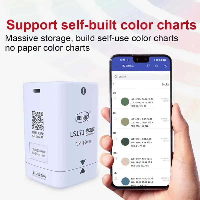 Linshang LS171 LS170 Mobile Phone APP Portable Colorimeter analyzer Screen Digital Precise LAB Meter Tester 8mm