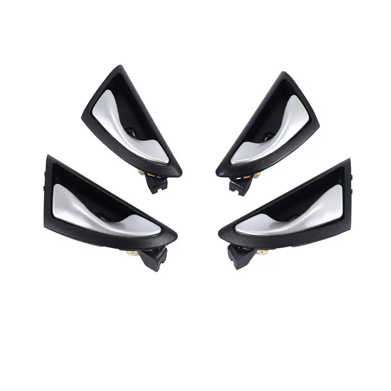 A76T-4Pcs 자동차 내부 도어 핸들 손잡이 JAC J3 J3S 투린 2009-2015 6105230U8010 6105240U8010 무광 실버