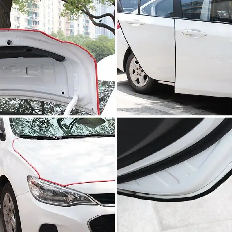 5M Car Door Edge Protector Universal Auto Door Guard Protective Strips Anti Collision With Steel U Shape Edge Rubber Seal