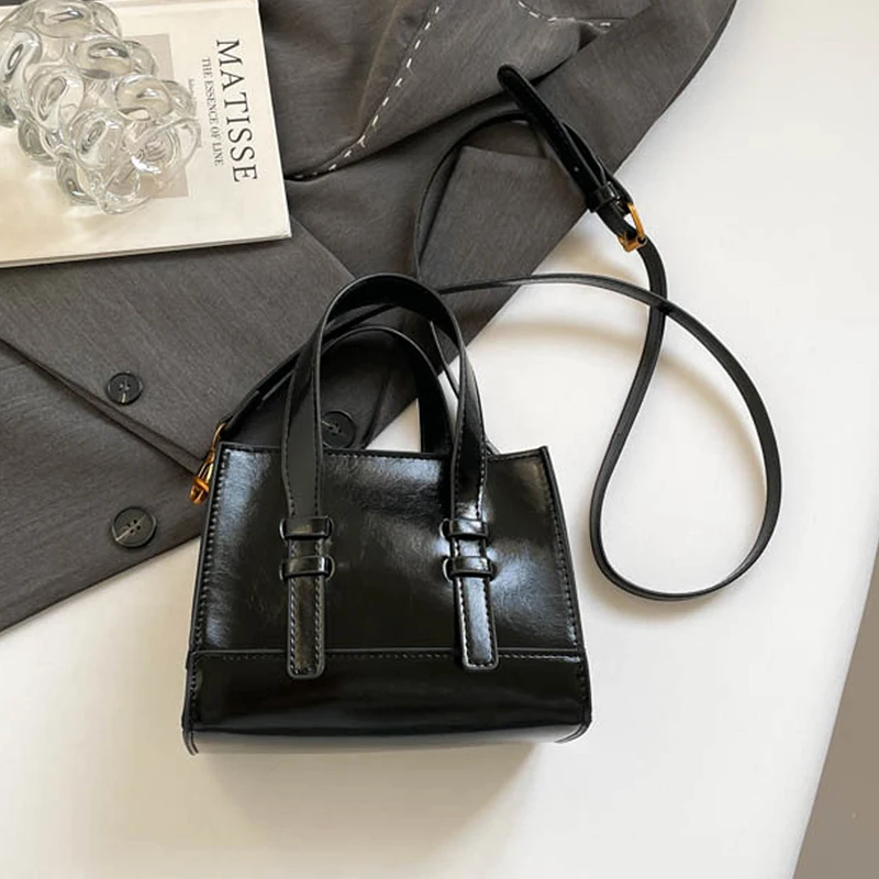 Rote Handtasche Marke Kleine Quadratische Tasche Für Frauen Einfarbig Pu Leder Schulter Umhängetasche Dame Schwarz Kaffee Sac EIN Haupt Tote – Detail 26