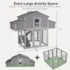 Unique Folding Design for Easy to Set Up - Chicken House for Outdoor with Two Nesting Box, Leakproof Pull-on Tray, and UV 3