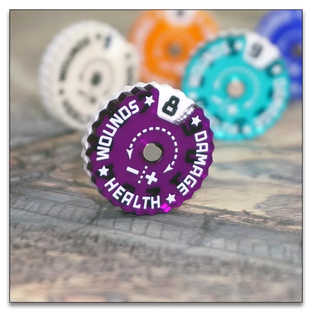 Game Health Tracker 25mm Wounds Counter for Tabletop War Games 0-9
