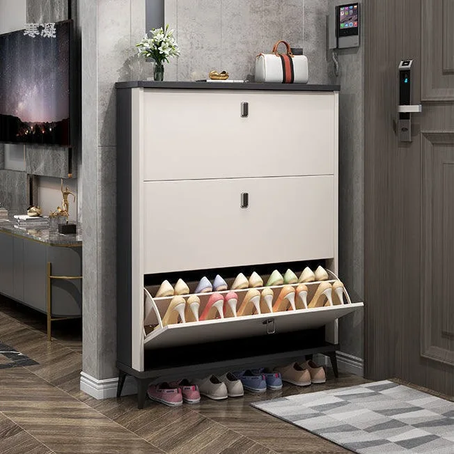 FYDUN Banc à Chaussures Tiroir Rabattable Chêne Fumé 102x32x56 Cm 117197 - Maison