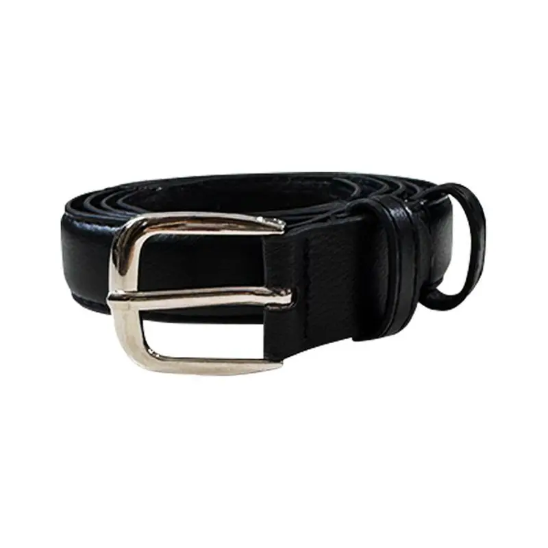 Black pink-buckle Decorated Extended Large Sized PU Belts For Women Length 120cm