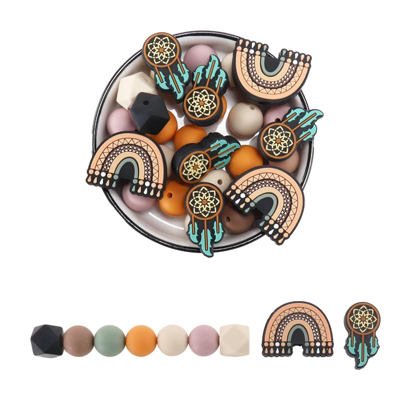 139PCS Dreams Silicone Focal Beads For Pens Rainbow Short Words Beads Bulk for Jewelry Making Bracelet Necklaces Handmade Crafts