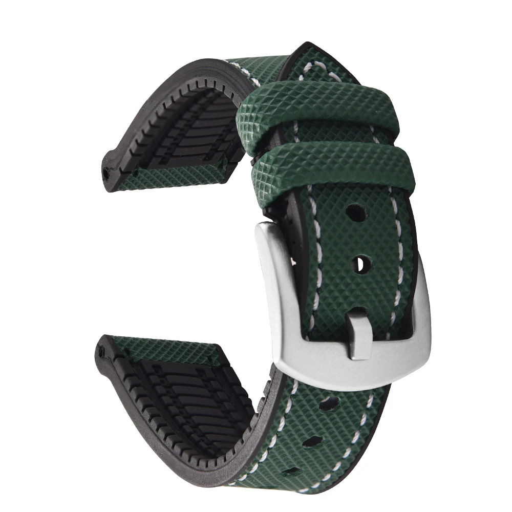 Waterproof Canvas Nylon Rubber Strap for Men's Accessories, Available in Multiple Sizes