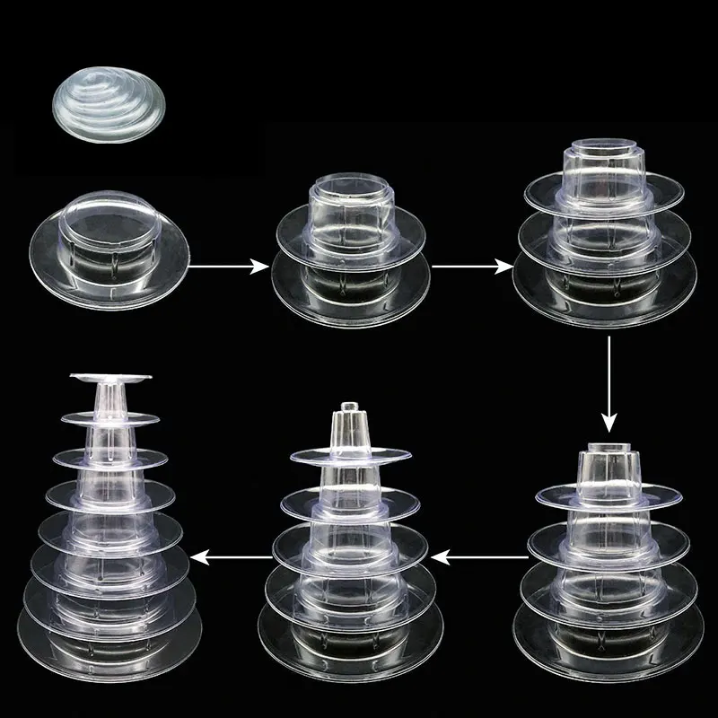 Supporto per cupcake in acrilico a 4 ripiani per 50 cupcake, torre per