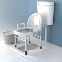 Safety Armrests Elderly Commode Chairs, Portable Toilet Chair for Disabled People Aids, Household Toilet Stool Squat Toilet Seat 1