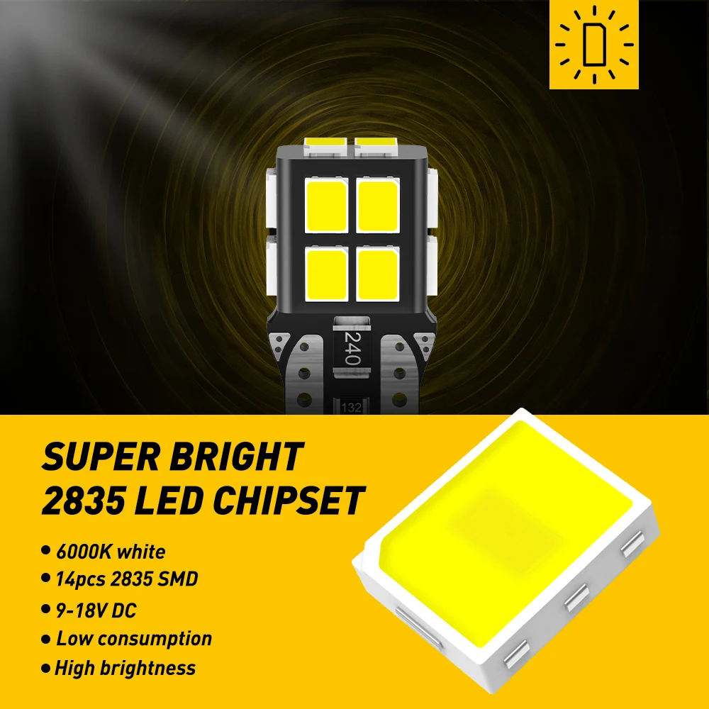 T10 Led Canbus Bulb W5W Led ڵ ȣ ڵ ׸ , ƿ A3 8p Ÿ ķ  V93 ޸ 639 Ծ, 2 