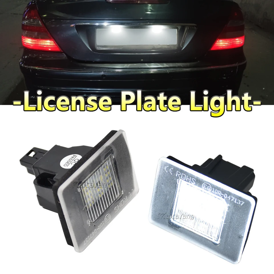 Lampada Targa LED Per Mercedes, Set Di 2 Pezzi Di Ricambio - Plug And Play, Canbus Ready, Bianco Brillante - 3