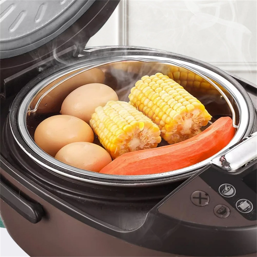 Stainless Steel Steamer Basket Pot Accessories For Instant Cooker With Handle Pressure Cooker Rice Steamer