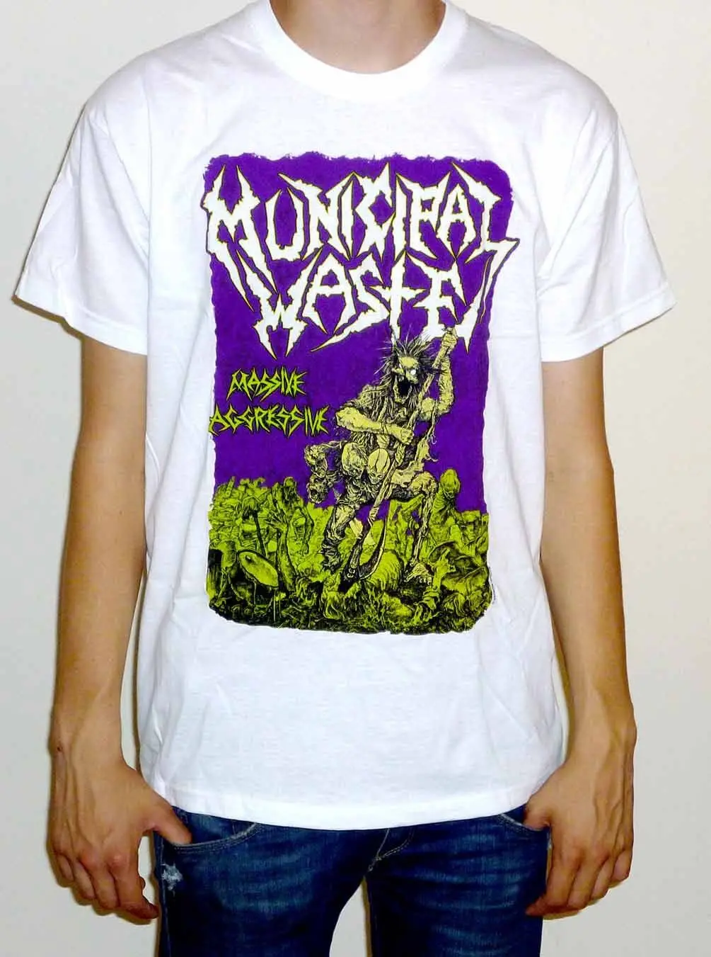 

Municipal Waste "Massive Aggressive" White T Shirt