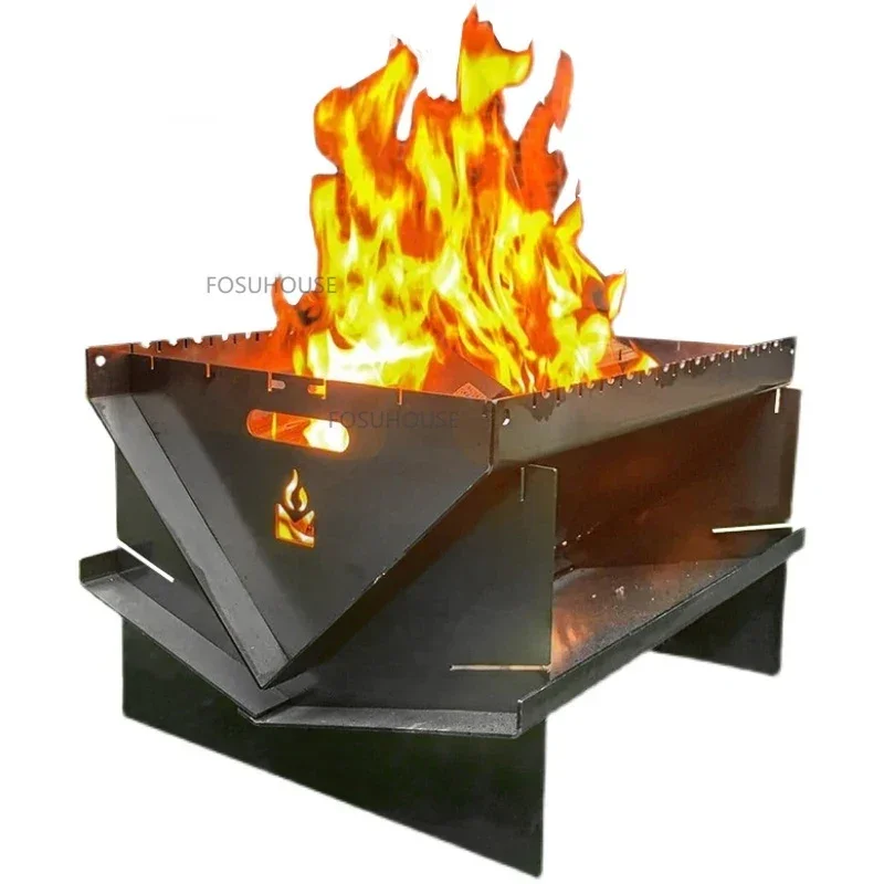 Modern Stainless Steel Fire Pits for Outdoor Heaters Charcoal Brazier Winter Multifunctional Outdoor Charcoal Folding Wood Stove