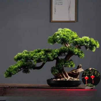 Simulazione Benvenuto Pino Bonsai Ornamenti Soggiorno Piantagione verde Scrivania Paesaggio Albero Quattro stagioni Desktop Paesaggistica 1