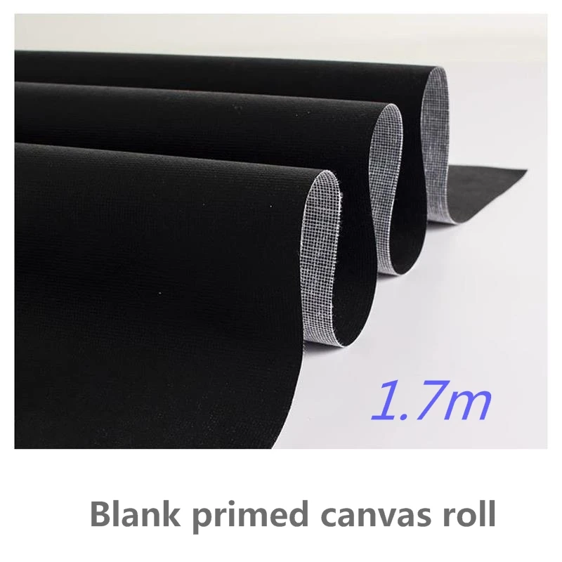 67" Black Primed Professional Painting Linen Blend Canvas Roll 1.7m Wide Roll