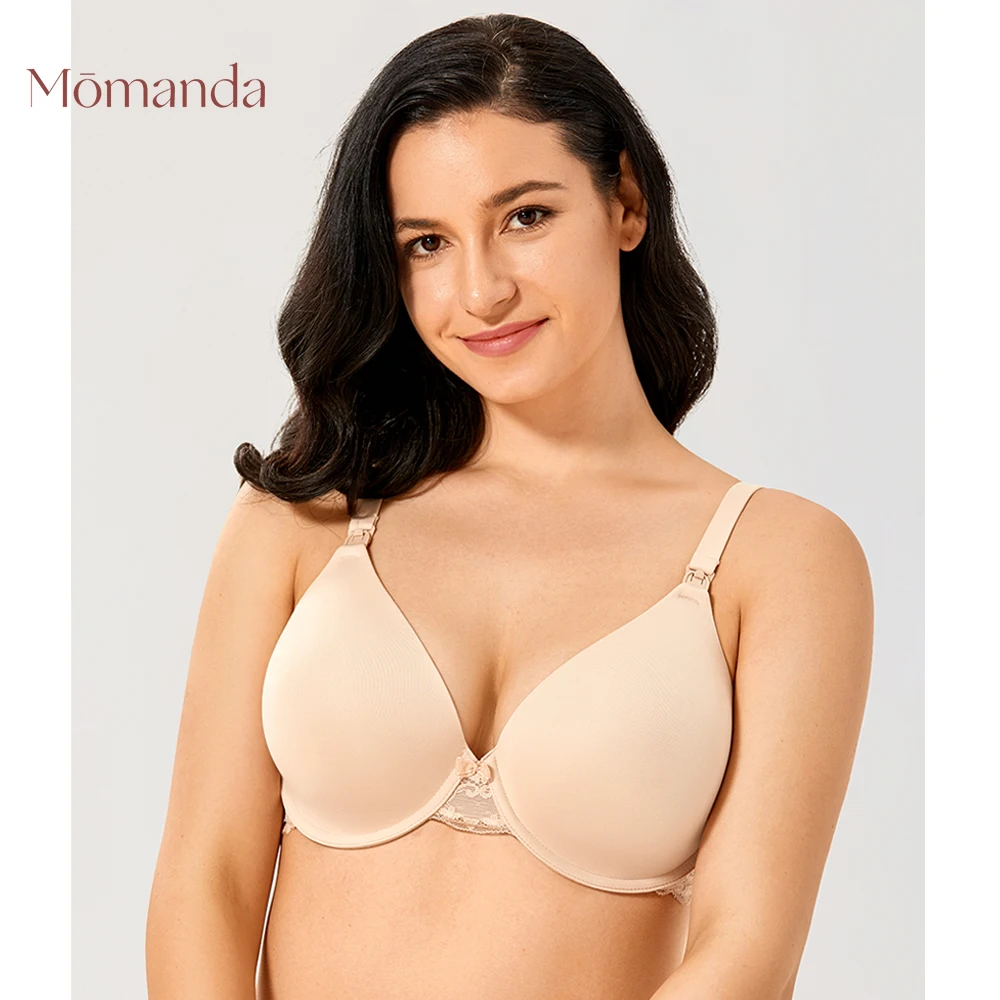 MOMANDA Maternity Nursing Bra Breastfeeding Lightly Padded Underwire Lingerie Women's  Pregency Plus Size Lactation