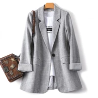Ladies Long Sleeve Spring Casual Blazer 2023 New Fashion Business Plaid Suits Women Work Office Blazer Women Coats  Woman Jacket 1