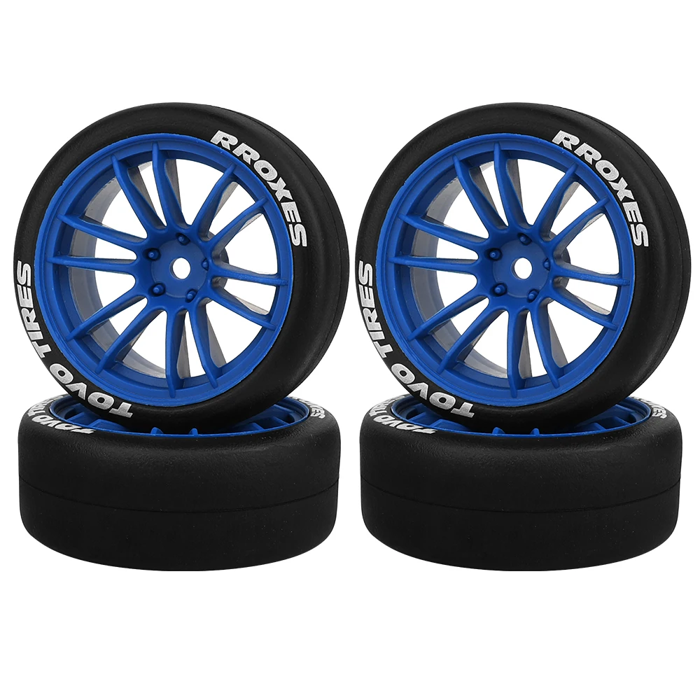 4 Stück 1/10 65mm Harte Drift-Reifen für Tamiya TT01 TT02 XV01 PTG-2 Kyosho HPI HSP RC Drift-Auto Straßenrennwagen – Detail 6