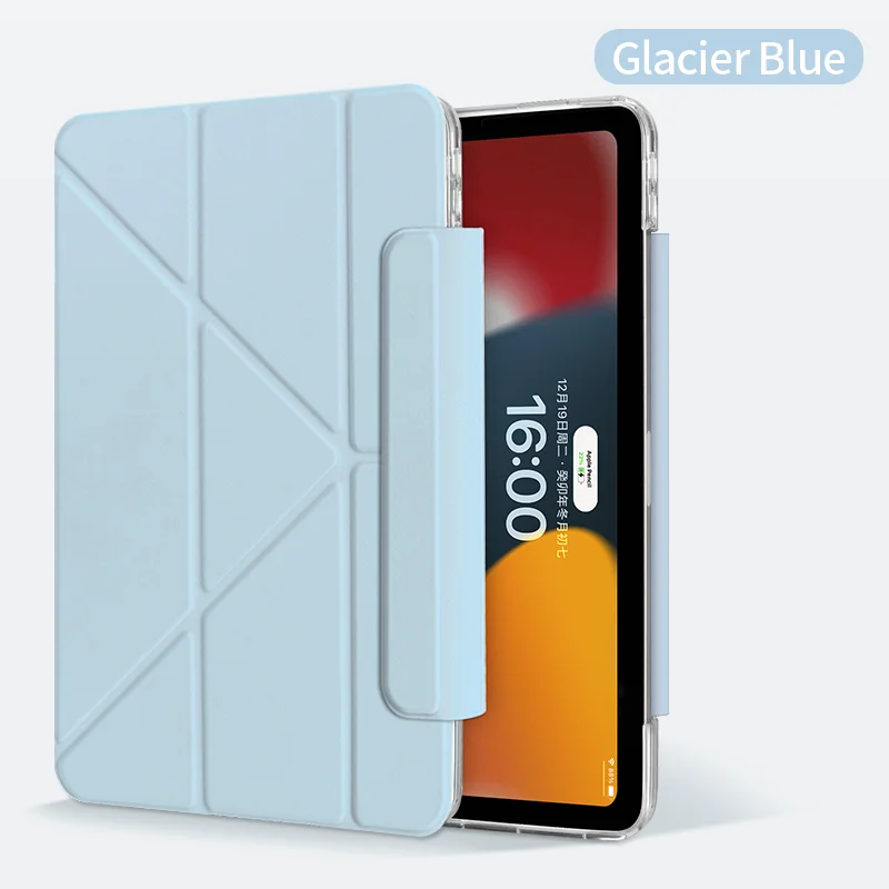 Magnetic Buckle Pencil Sleeve Case with Clear Acrylic Back, Adjustable Angles, and Auto Wake/Sleep