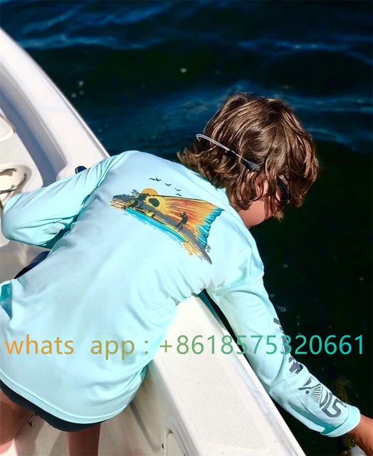 Kids Fishing T-Shirt Long Sleeve Performance Shirt Camisa De Pesca