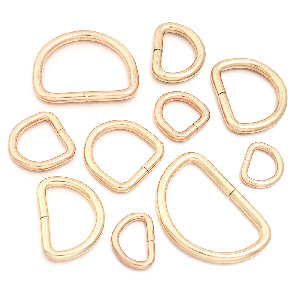 10/20pcs 13-38mm D 자형 버클 D 링 연결 철 금속 실버 골드 신발 가방 배낭 버클 DIY 액세서리
