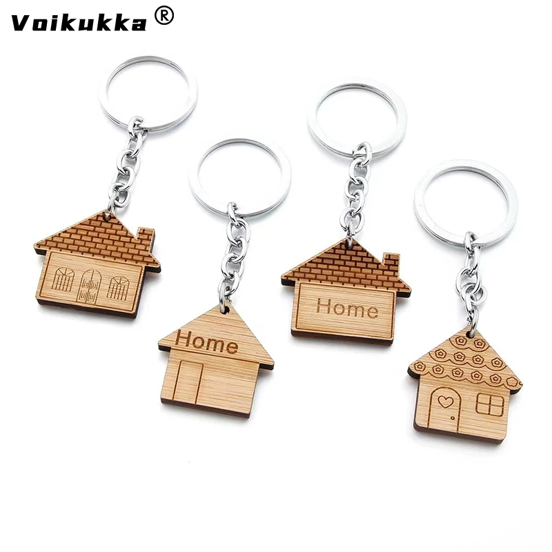 Voikukka Gioielli Etsy Vendita Calda Ciondolo In Legno Portachiavi Casa Portachiavi Modello Incisione Laser Portachiavi Per Regali All'Ingrosso