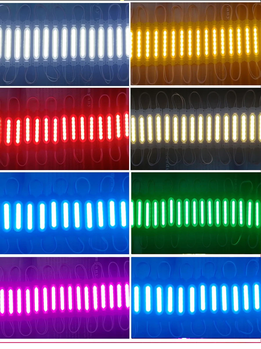 200개/로트 DC 12V LED COB 모듈 초음파 MAX2.5W 투명 매장 전면 조명 IP67 CRI 90 레드 핑크 6500k 광고 박스카용