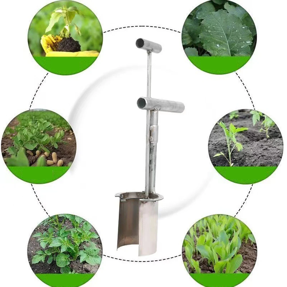 Plant And Fruit Tree Seedling Transplanter Stainless Steel Soil Sampler Digging Seedlings Artifact Agricultural Puncher