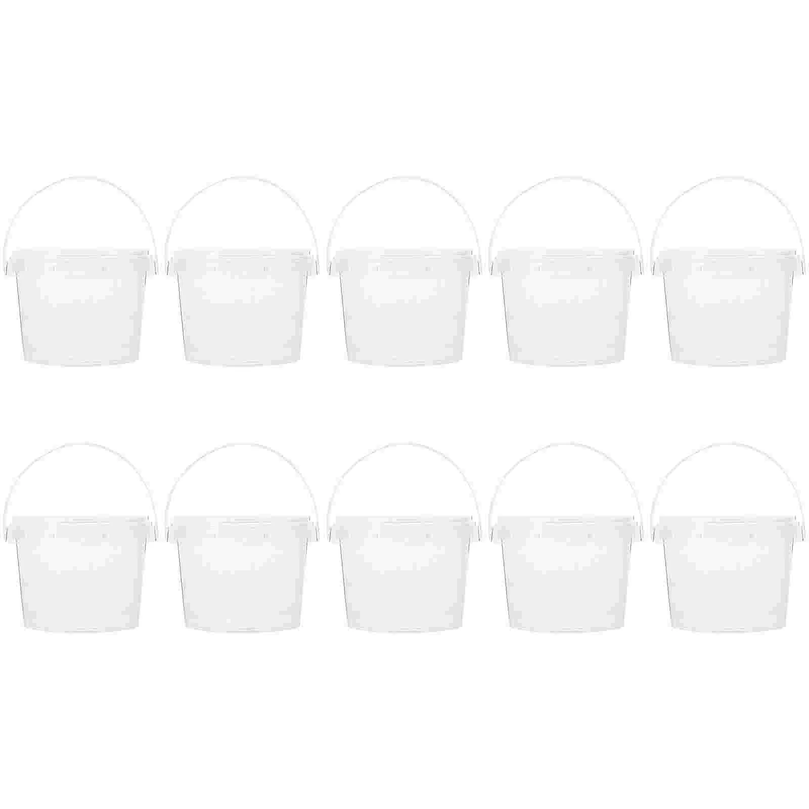 

Bucket Storage Ice Cream Clear Containers Food Buckets Kitchen Cups Grain With Lid Dessert Plastic Canister Cereal Freezer Candy