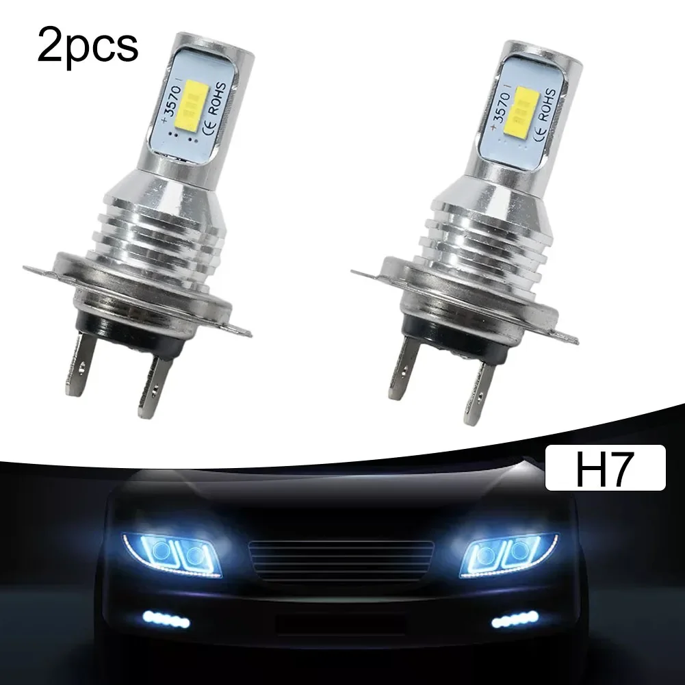 자동차 LED 헤드라이트, DC 12-24V, 방진 H7 부품 교체 세트, 매우 밝은 방수 6000K, 자동차 55W 내구성
