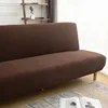 LANMOLIFE Elastic Armless Sofa Bed Cover Solid Color Stretchable Full Covers Foldable Sofa Bed Covers Washable Furniture Covers 2