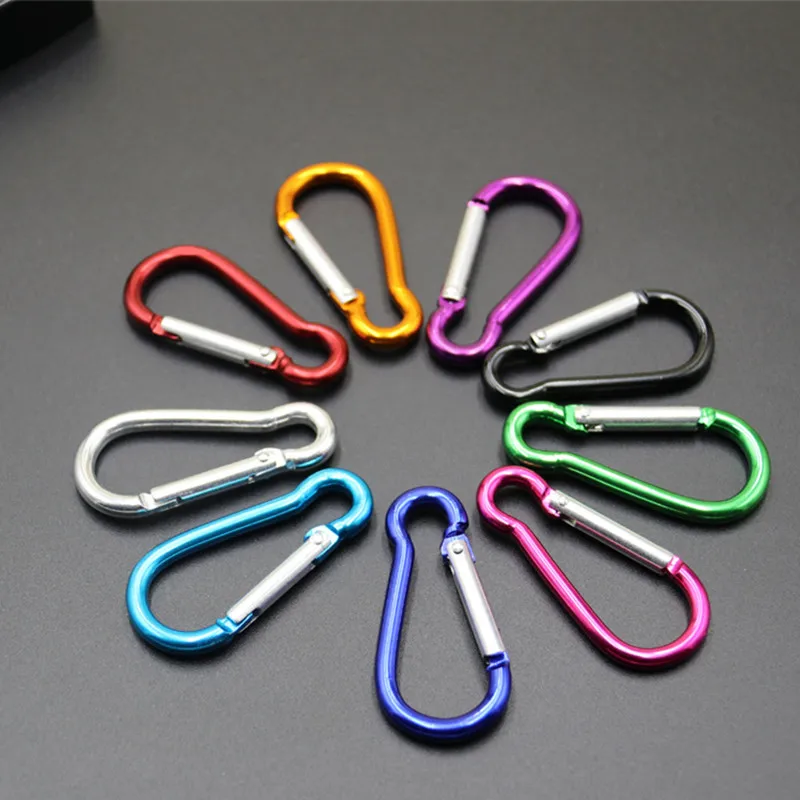 Lot De 10 Mousquetons En D En Alliage D'aluminium - Verrouillage à Vis, Multicolores - Pour Porte-clés, Camping, Randonnée - 6