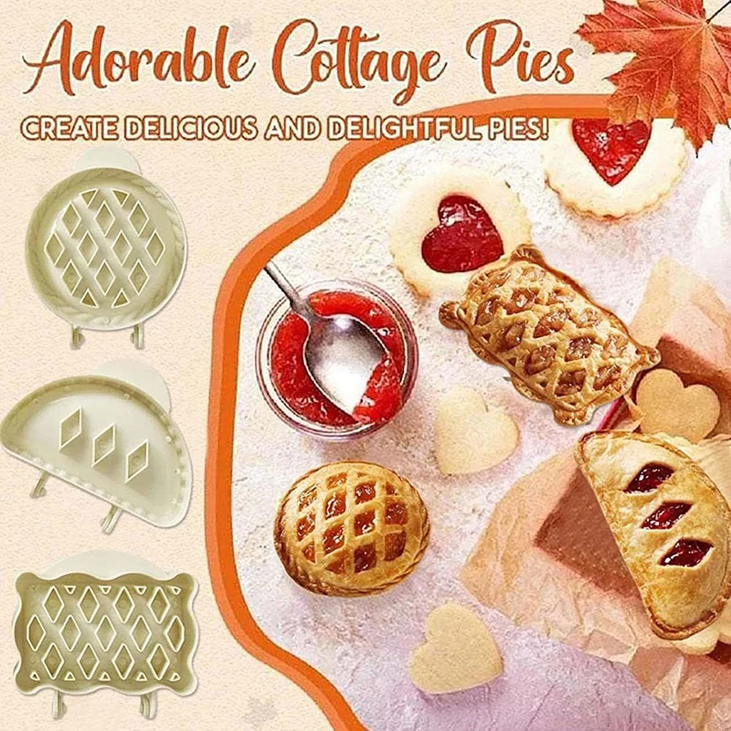 Three-Piece Hand Pie Mold Set, Ideal for Autumn Cottage Pie DIY Baking