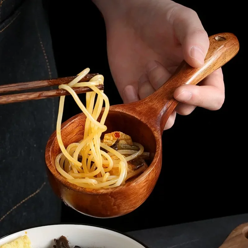 Wooden Scoop Spoon Japan Large Spoon Kitchen Household Water Scoop for Ramen Rice