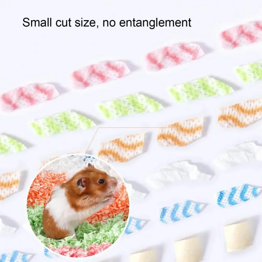 300g/Bag Hamster Filler Colorful Absorbs Water Quickly Deodorant Dust-free Fiber Filler Small Pet House Padding for Cage