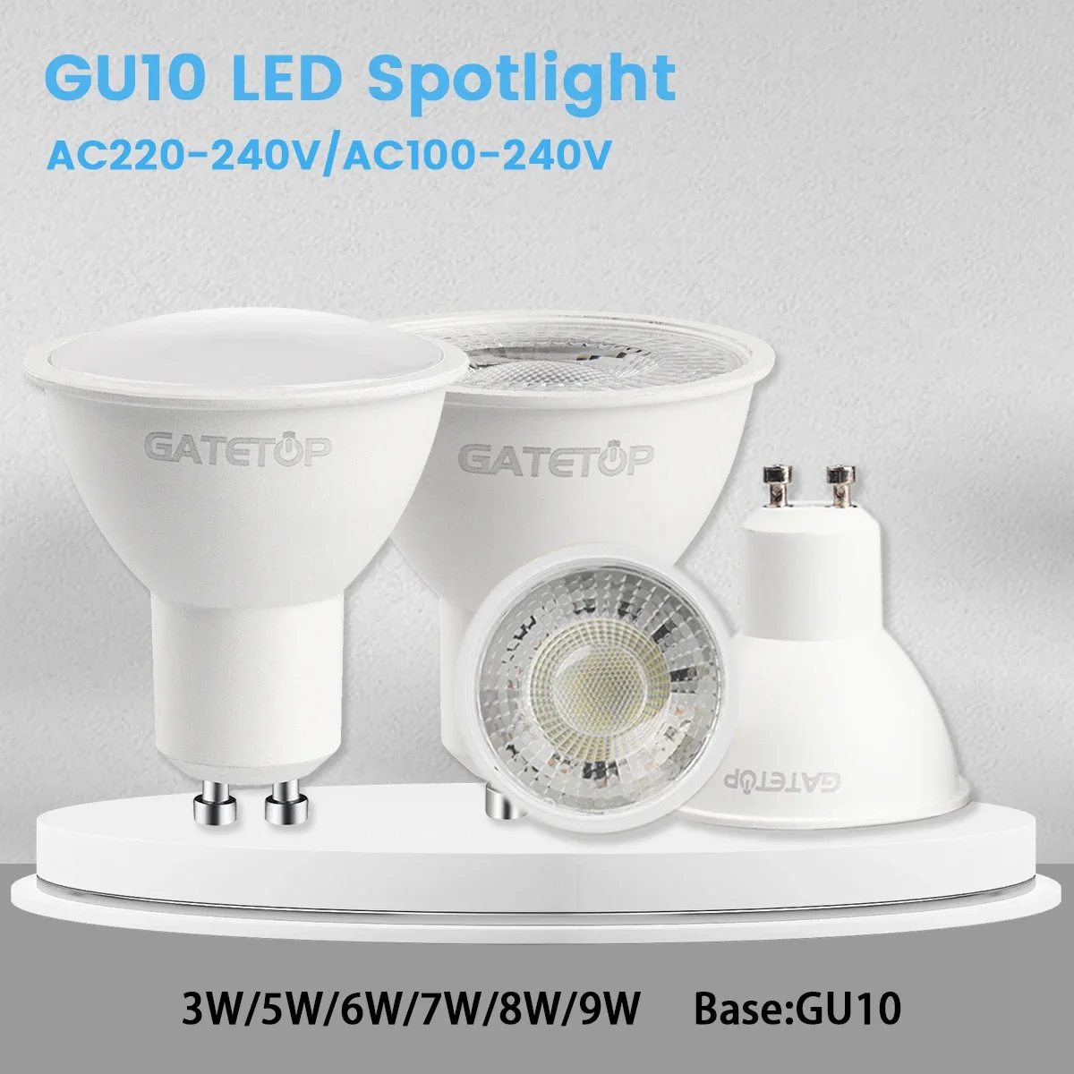 10pcs LED Spotlight GU10 Bulb 5W 6W 7W 8W 9W GU10 AC 220V 100V Replace 30W 40W 50W Halogen Lamp for Home Lighting Derection
