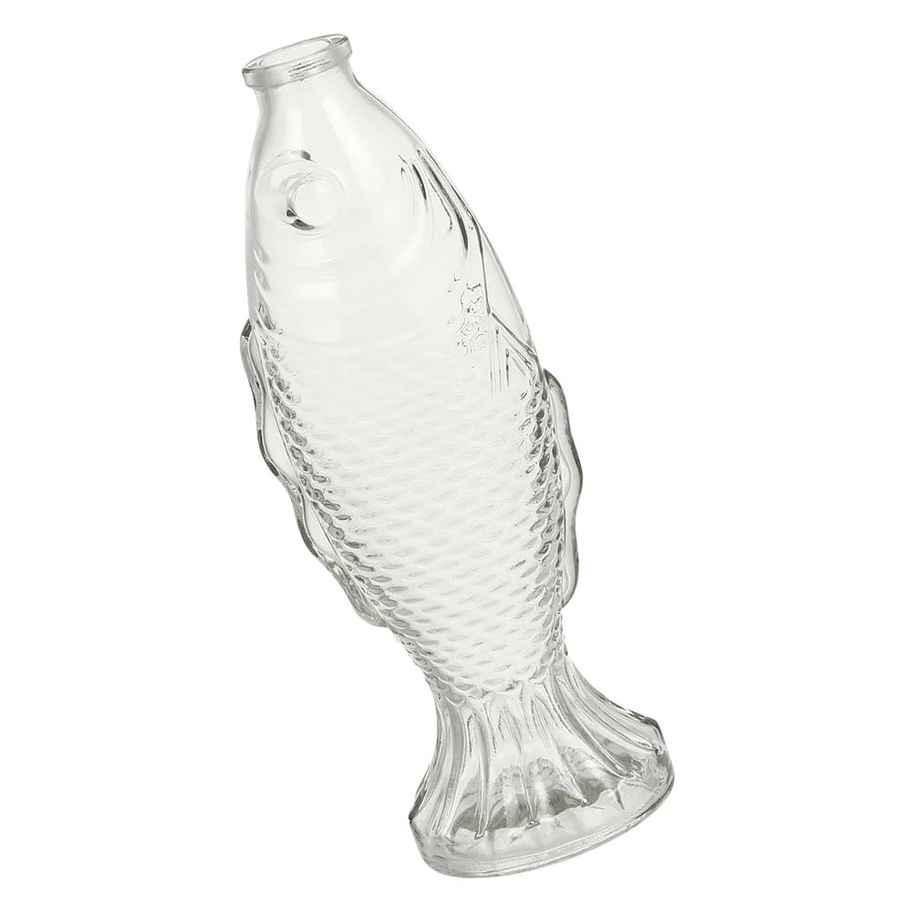 Glass Fish Vase Flask Large Pitcher with Lid Pots for Plants Vases Shaped Bottle Container 3