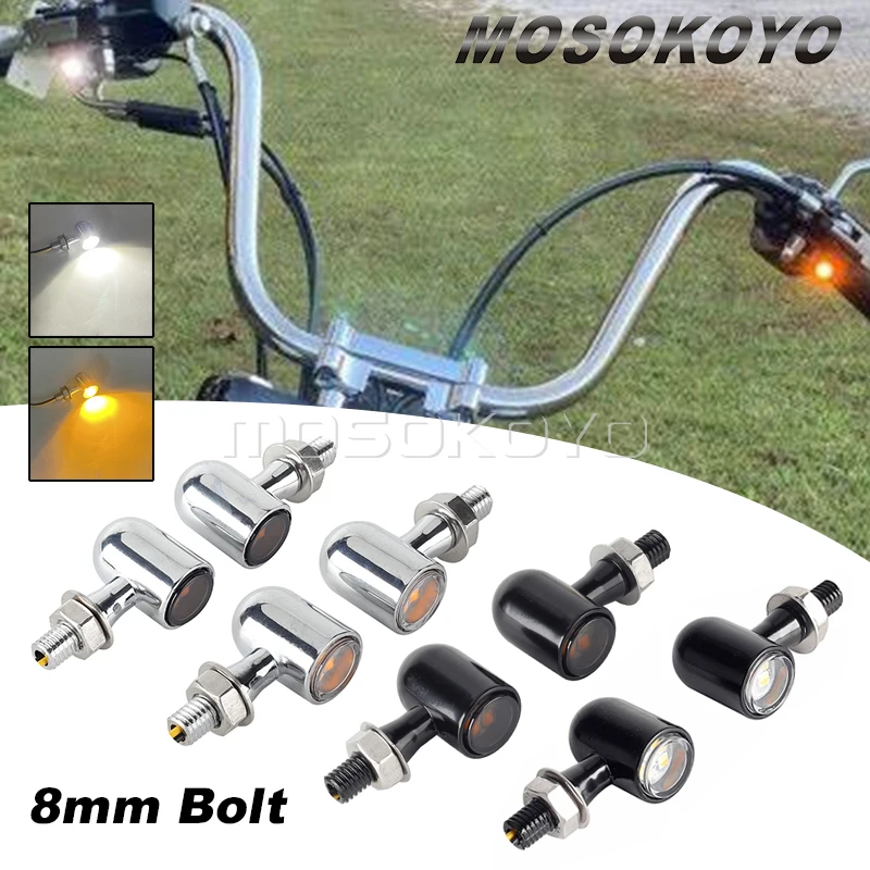 

Мини-фонари поворота, фонарь с индикатором 12 В, 8 мм, для путешествий, Sportster Dyna, Softail, Fat Street, Bob, Custom Scrambler Chopper