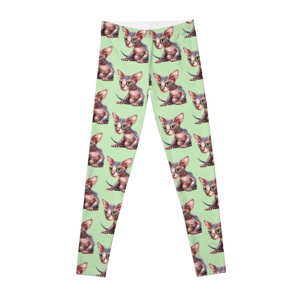 

Cat-a-clysm: Sphynx kitten - Classic Leggings Women's high waist Women's gym fitness set gym gym pants Womens Leggings