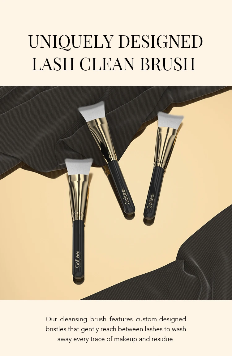 Gollee Wimpern-Reinigungsbürste, hochwertige Bürste für Schaumstoff, Wimpernverlängerungswerkzeuge, weiches Haar, Augenbrauen, Make-up, Wimpernzubehör – Detail 5