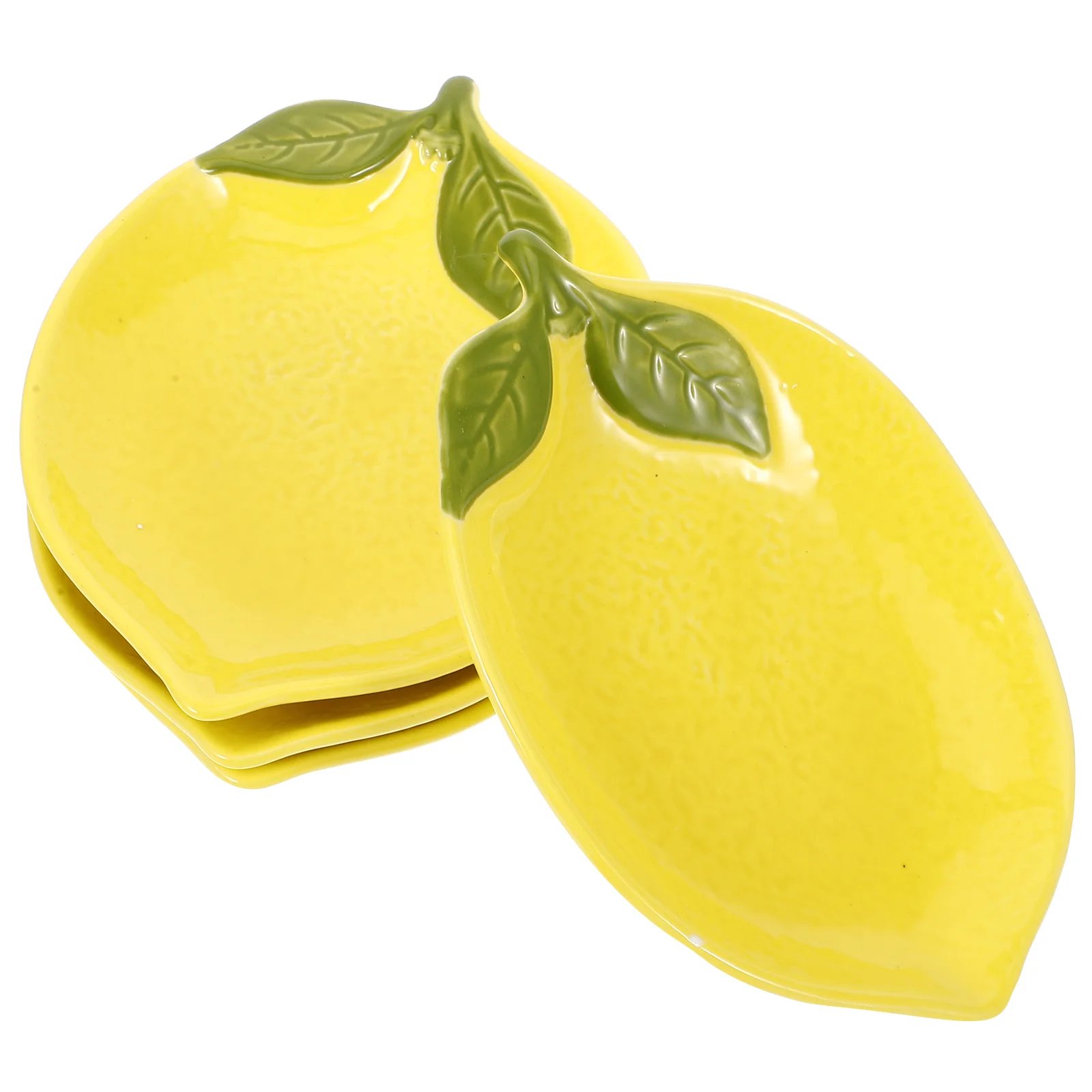 4Pcs Lemon Plates Lemon Shaped Bowl Dessert Bowl Ceramic Aesthetic Serving Salad Ceramic For Dessert