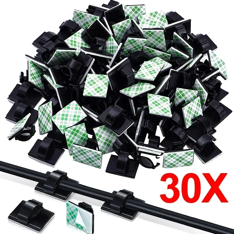 CLAMP Wire Organizer Self-กาวคงที่ Unmarked ลวดคลิป Punch-ฟรีเดสก์ท็อปรถ Office Wall ผู้ถือคลิปอุปกรณ์เสริม 1