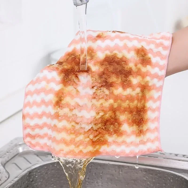 Super Absorbent Coral Fleece Dishcloths Kitchen Dish Pot Washing Rags Scouring Pads Windows Wipe Cleaning Cloths Towels 50/1PCS kitchen towel cleaning cloth dish cleaning cloth microfiber dish cloth towel cleaning cloth dish cloth